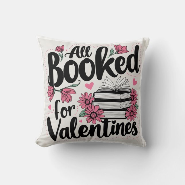 Valentine´s Booking day Throw Pillow (Front)