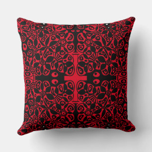 Valentine’s Cells Similar Differ Black Red Throw Pillow