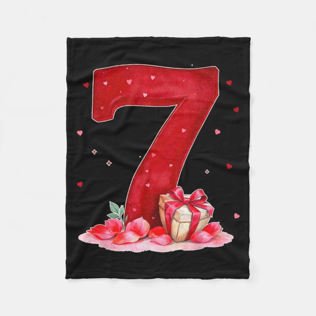 Valentine’s Day 67 Filled With Heart Funny Six Sev Fleece Blanket (Front)