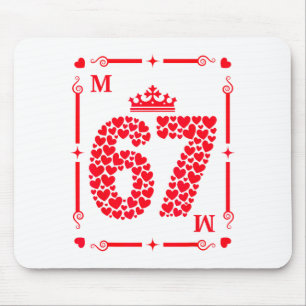 Valentine’s Day 67 Filled With Hearts Card Six Sev Mouse Pad