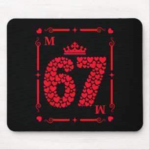 Valentine’s Day 67 Filled With Hearts Card Six Sev Mouse Pad