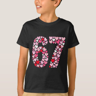 Valentine’s Day 67 Hearts Romantic Funny Six Seven T-Shirt