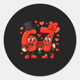 Valentine’s Day 67 Meme Filled With Hearts Funny S Classic Round Sticker