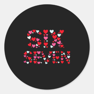 Valentine’s Day 67 Meme Filled With Hearts Funny S Classic Round Sticker
