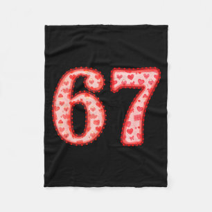 Valentine’s Day 67 Meme Filled With Hearts Funny S Fleece Blanket