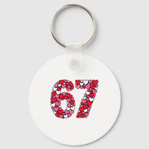 Valentine’s Day 67 Meme Filled With Hearts Funny S Keychain
