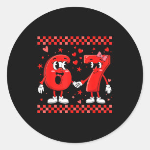 Valentine’s Day 67 Meme Funny Six Seven 6 7 Valent Classic Round Sticker