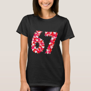 Valentine’s Day 67 Meme With Hearts Funny Six Seve T-Shirt