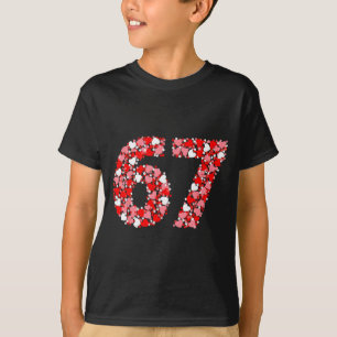 Valentine’s Day 67 Meme With Hearts Funny Six Seve T-Shirt