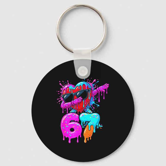 Valentine’s Day 67 Six Seven 6 7 Valentine Dabbing Keychain (Front)