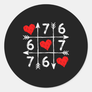 Valentine’s Day 67 Six Seven Meme Love 6 7 Heart C Classic Round Sticker