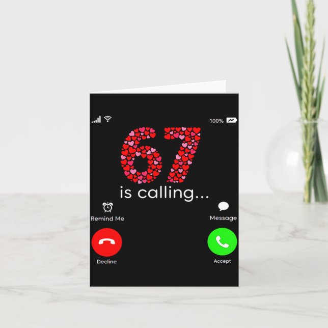 Valentine’s Day 6-7 Meme Six Seven 6 7 Valentine H Card (Front)