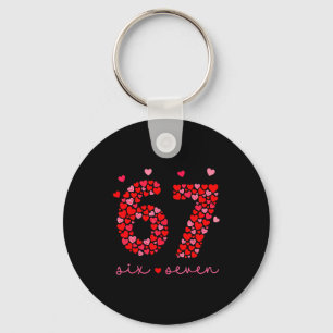 Valentine’s Day 6-7 Meme Six Seven 6 7 Valentine H Keychain