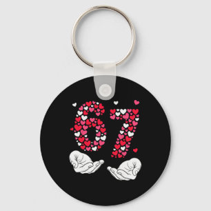 Valentine’s Day 6-7 Meme Six Seven 6 7 Valentine H Keychain