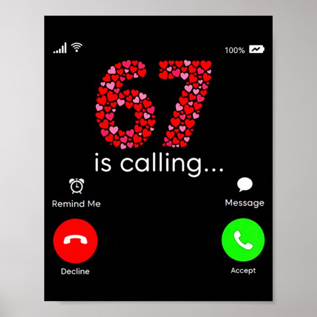 Valentine’s Day 6-7 Meme Six Seven 6 7 Valentine H Poster (Front)