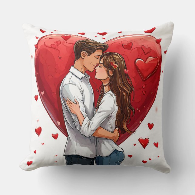 Valentine’s Day art Throw Pillow (Front)