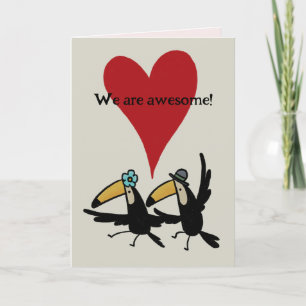 Valentine’s Day card: Awesome Two Toucans with Pic Thank You Card