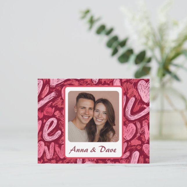 Valentine’s Day Custom Photo & Name Card (Standing Front)