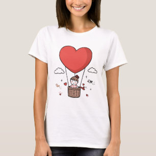 Valentine’s Day Cute Red Heart Balloon Women’s Cro T-Shirt