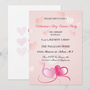 Valentine`s Day Dinner Party Holiday Card