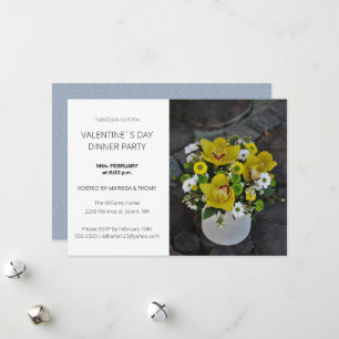 Valentine`s Day Dinner Party Modern Script Photo Holiday Card