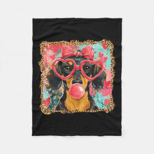 Valentine’s Day Dog Cute Dachshund Dogs For Dog Mo Fleece Blanket