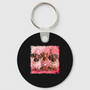 Valentine’s Day Dog Cute Dachshund Dogs For Dog Mo Keychain