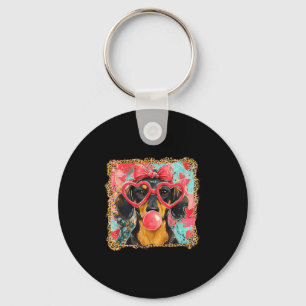 Valentine’s Day Dog Cute Dachshund Dogs For Dog Mo Keychain