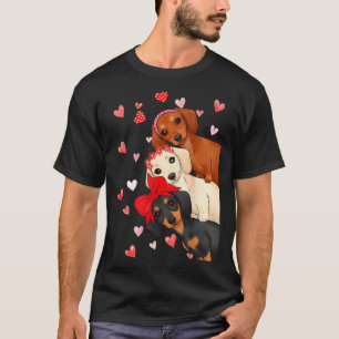 Valentine’s Day Dog Cute Dachshund Dogs For Dog Mo T-Shirt