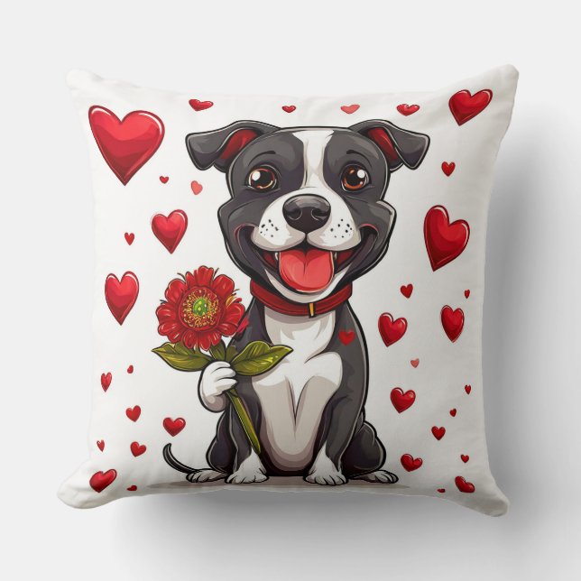 Valentine’s Day dog Throw Pillow (Front)