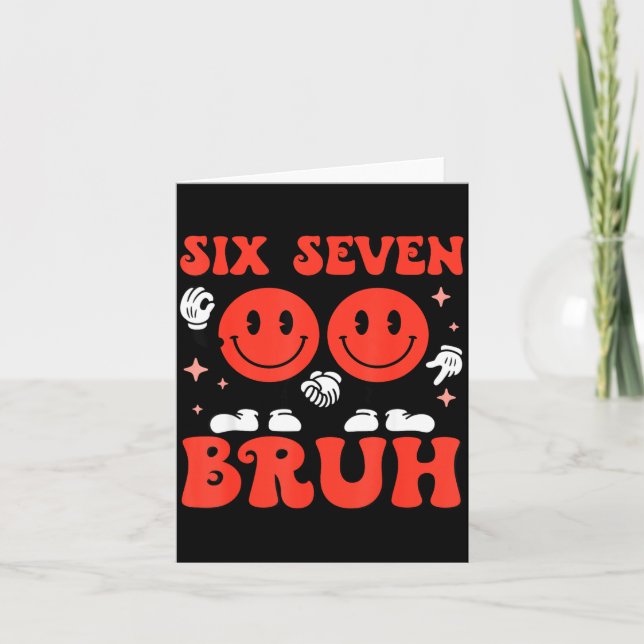 Valentine’s Day Funny 67 Meme Six Seven 6 7 Valent Card (Front)