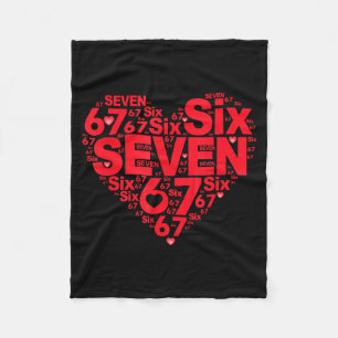 Valentine’s Day Funny 67 Meme Six Seven 6 7 Valent Fleece Blanket