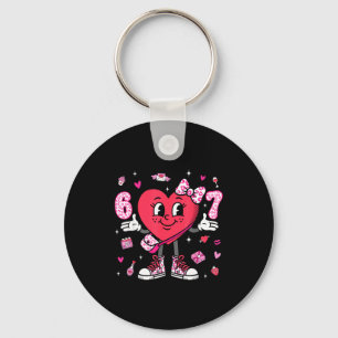 Valentine’s Day Funny 67 Meme Six Seven 6 7 Valent Keychain