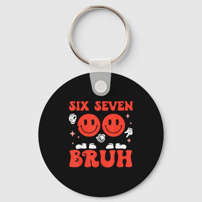Valentine’s Day Funny 67 Meme Six Seven 6 7 Valent Keychain (Front)