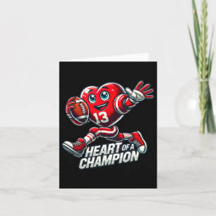 Valentine’s Day Heart Of A Champion Football Desig Card