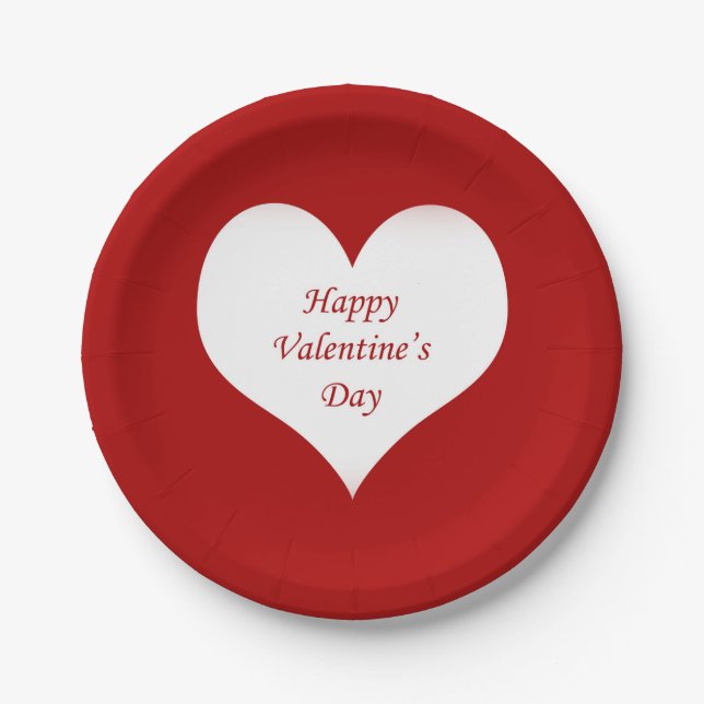 Valentine’s Day Heart Paper Plate (Front)