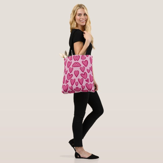 Valentine’s Day Heart Tote Bag (On Model)