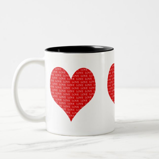 Valentine’s Day Heart Two-Tone Coffee Mug (Left)