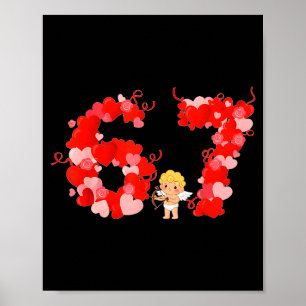 Valentine’s Day Hearts 67 Meme Six Seven 6 7 Cute  Poster