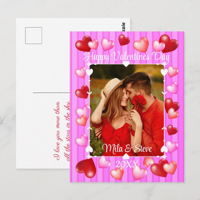 Valentine’s Day Hearts Postcard (Front/Back)