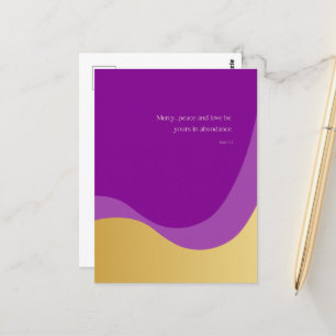 Valentine’s Day, Jude 1:2, Purple & Gold, Love Postcard