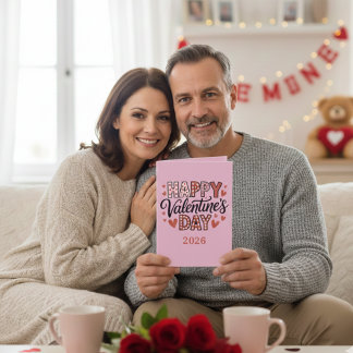 Valentine’s Day Love couple Folded Greeting Card