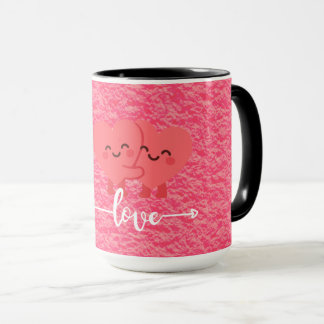 Valentine’s Day Love Mug – Pink Hearts Design