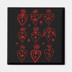 Valentine’s Day Mexican Milagro Gothic Goth Sacred Magnet