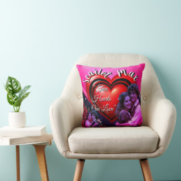 Valentine’s Day Photo Collage Red Pink Hearts Throw Pillow