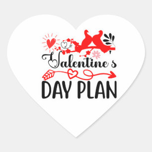 Valentine’s Day Plan – Romantic Love Birds & Heart Heart Sticker