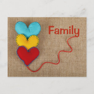 Valentine' s Day Postcard with hearts "Family"