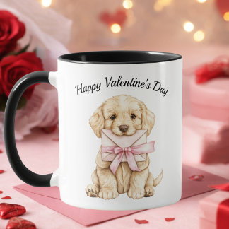 Valentine’s Day Puppy Mug-Cute Dog Valentine Gift Mug