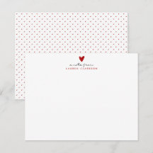 Valentine’s Day Red Heart stationery Note Card