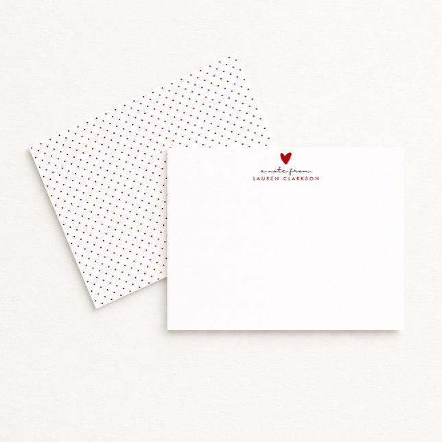 Valentine’s Day Red Heart stationery Note Card (Creator Uploaded)